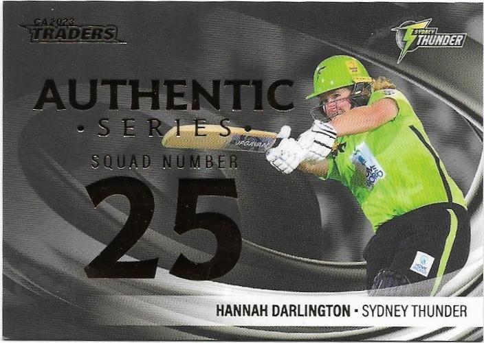2023/24 Cricket Traders Luxe Authentic Foil Squad Number (AN10) Hannah Darlington Thunder