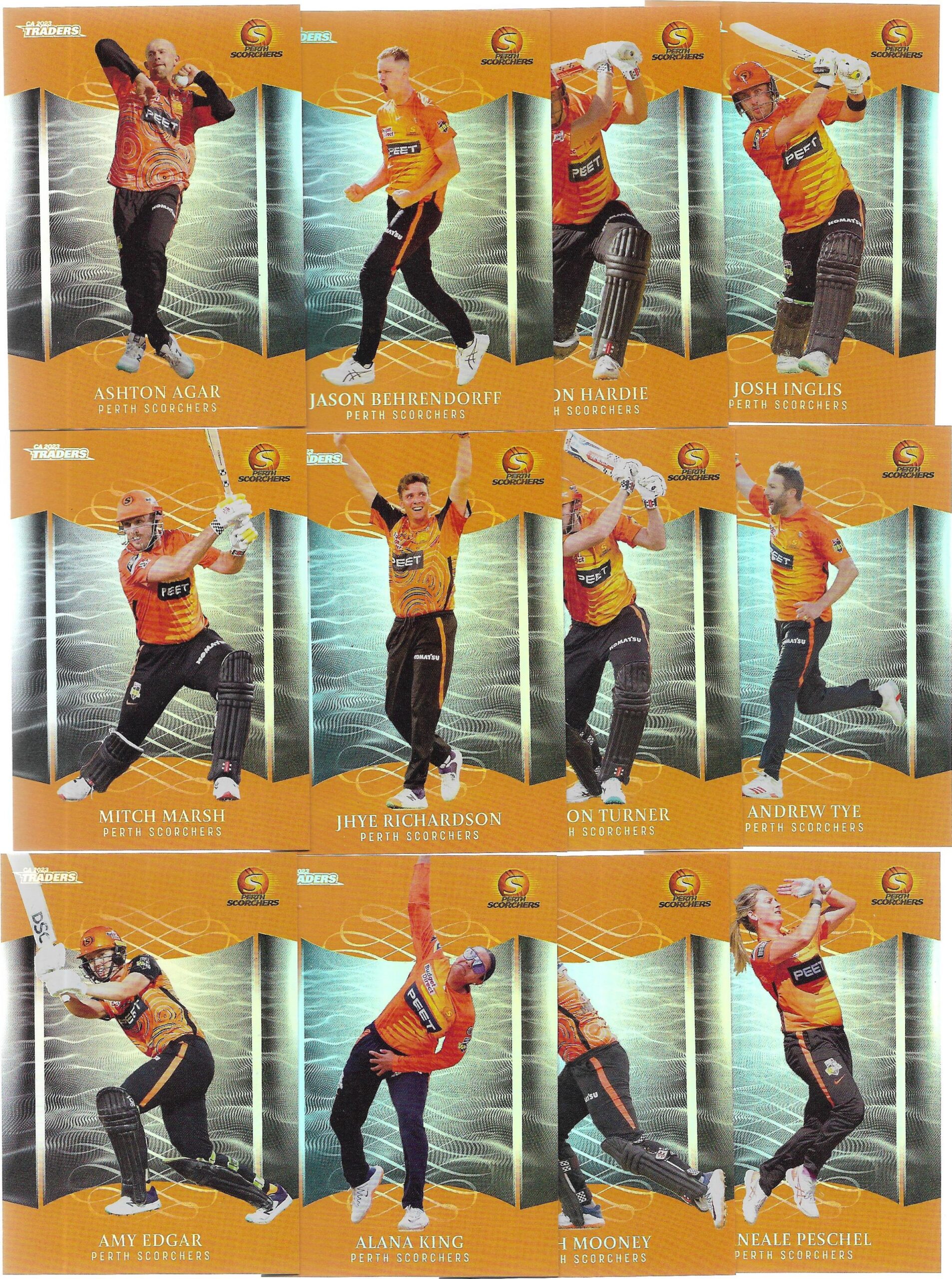 2023/24 Cricket Traders Special Parallel Team Set – Perth Scorchers