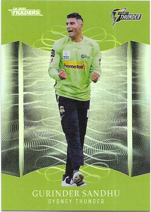 2023/24 Cricket Traders Luxe Silver Special Parallel (P144) Gurinder Sandhu Thunder