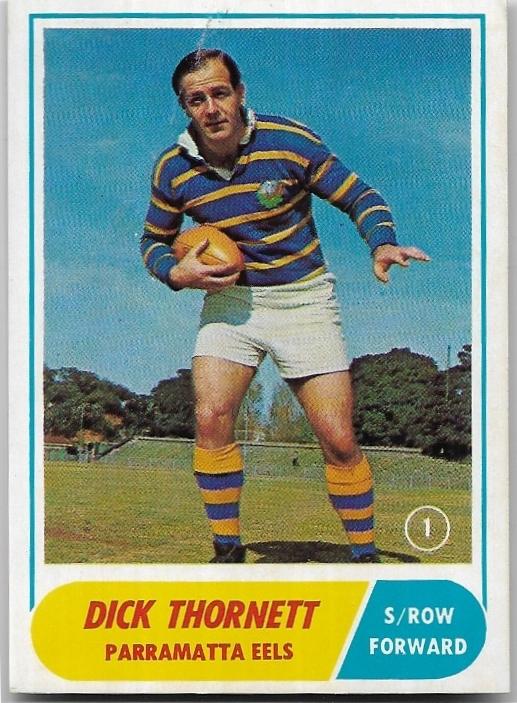 1969 Scanlens Rugby League (1) Dick Thornett Eels