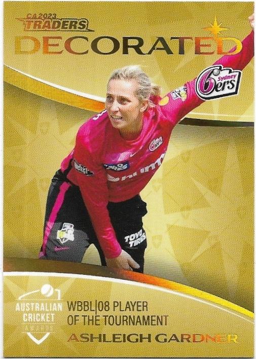 2023/24 Cricket Traders Luxe Decorated Parallel (DP13) Ashleigh Gardner Sixers 086/147