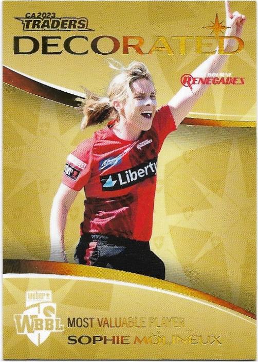 2023/24 Cricket Traders Luxe Decorated Parallel (DP21) Sophie Molineux Renegades 086/147