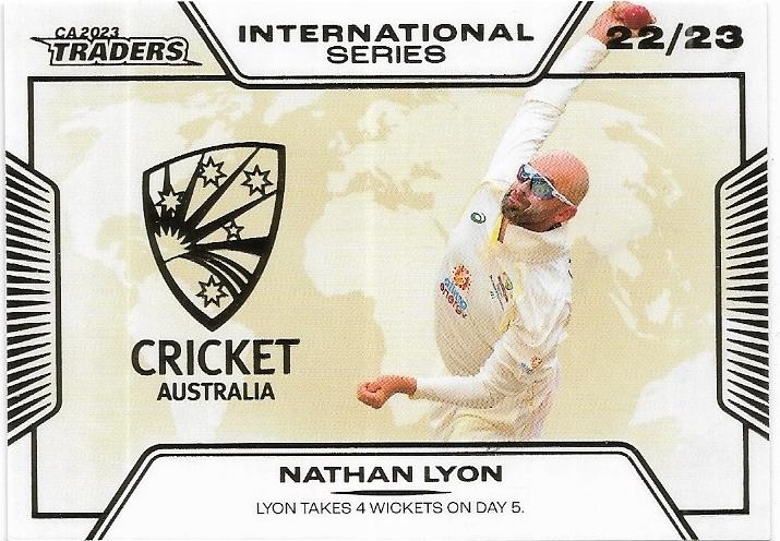 2023/24 Cricket Traders Luxe International Series Album Parallel (ISA04) Nathan Lyon 17/50