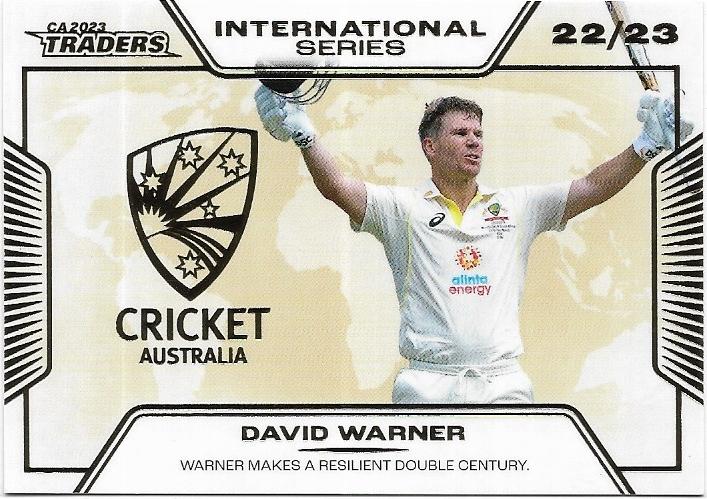 2023/24 Cricket Traders Luxe International Series Album Parallel (ISA08) David Warner 28/50