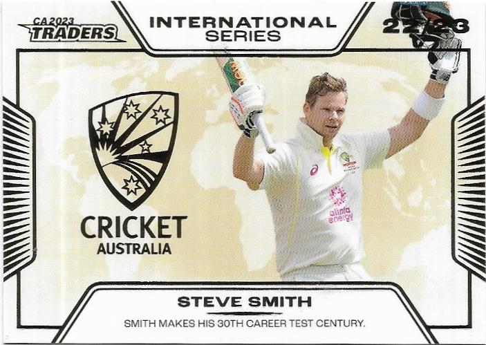 2023/24 Cricket Traders Luxe International Series Album Parallel (ISA11) Steve Smith 38/50