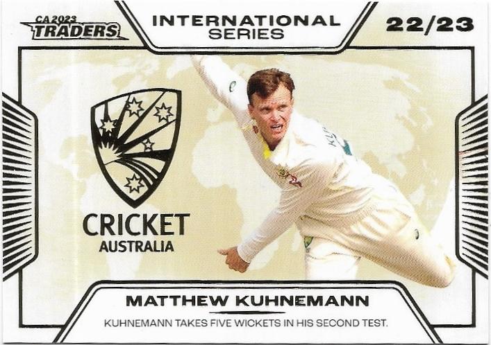 2023/24 Cricket Traders Luxe International Series Album Parallel (ISA13) Matthew Kuhnemann 32/50