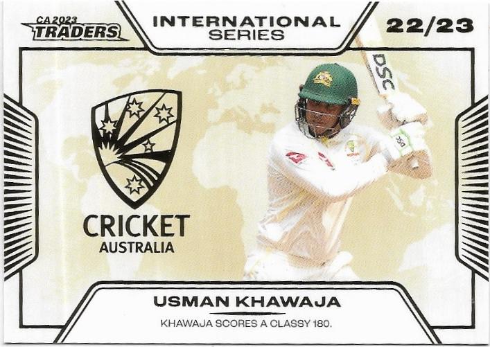 2023/24 Cricket Traders Luxe International Series Album Parallel (ISA15) Usman Khawaja 13/50