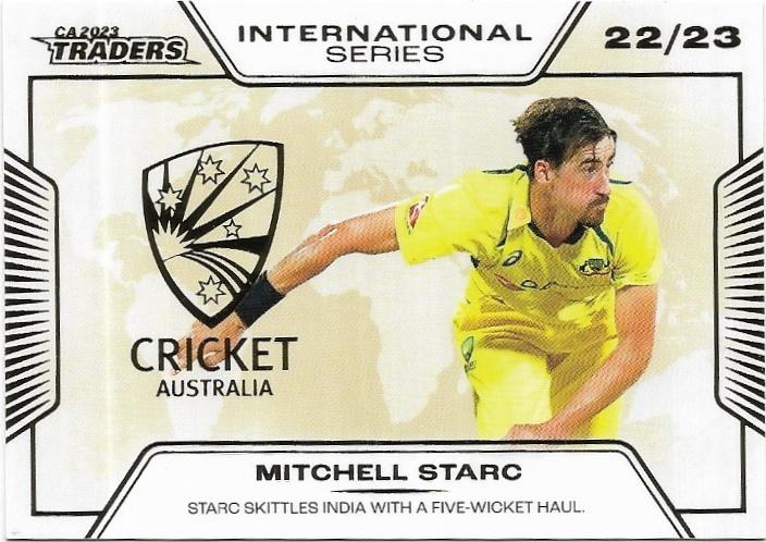 2023/24 Cricket Traders Luxe International Series Album Parallel (ISA17) Mitchell Starc 49/50