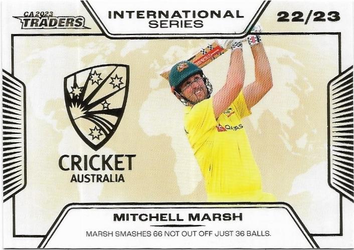2023/24 Cricket Traders Luxe International Series Album Parallel (ISA18) Mitchell Marsh 23/50