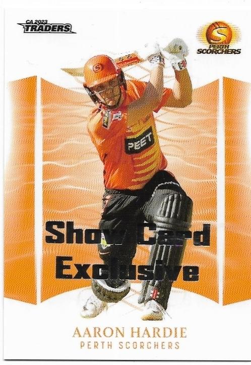 2023/24 Cricket Traders Luxe Show Card Exclusive (117) Aaron Hardie Scorchers