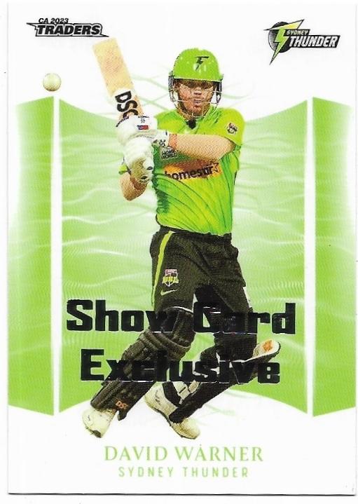 2023/24 Cricket Traders Luxe Show Card Exclusive (146) David Warner Sydney Thunder
