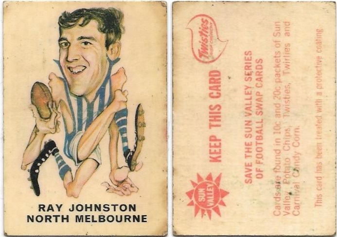 1969 Twisties North Melbourne – Ray Johnston (Rare RED BACK)