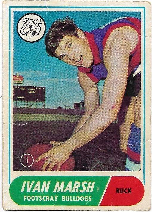 1969 Scanlens VFL (1) Ivan Marsh Footscray (Rookie Card)