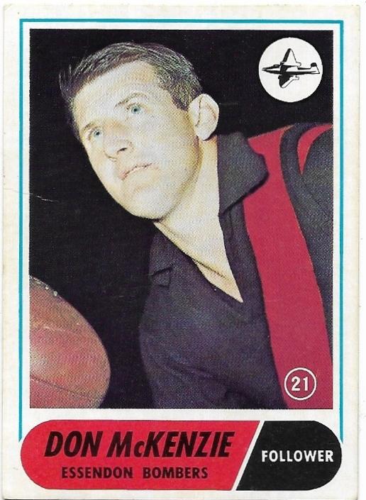 1969 Scanlens VFL (21) Don McKenzie Essendon