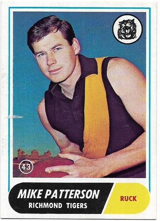 1969 Scanlens VFL (43) Mike Patterson Richmond