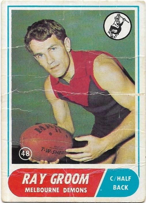 1969 Scanlens VFL (48) Ray Groom Melbourne