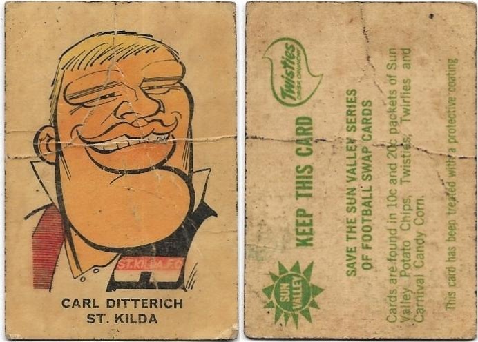 1968 Twisties St. Kilda – Carl Ditterich (Reverse – Keep This Card)