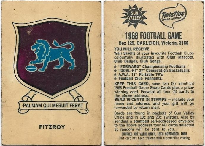1968 Twisties Logo – Fitzroy (Reverse – You Will Receive)