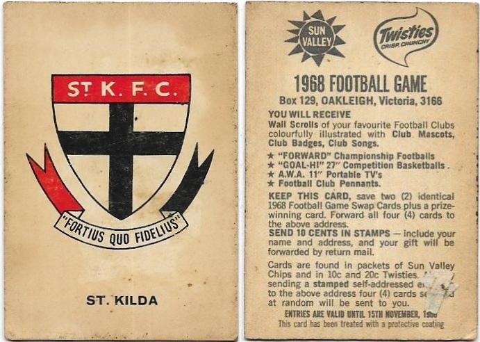 1968 Twisties Logo – St. Kilda (Reverse – You Will Receive)