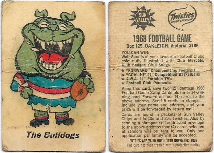 1968 Twisties Mascot – Footscray (Reverse – You Can Win)