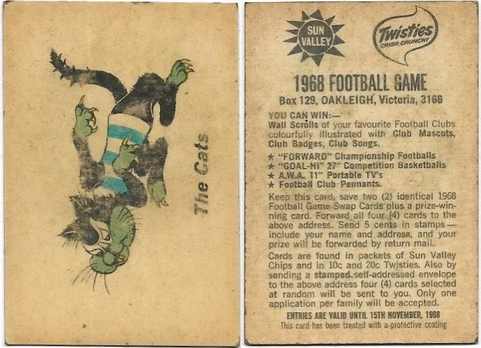 1968 Twisties Mascot – Geelong (Reverse – You Can Win)