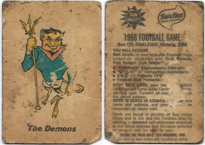 1968 Twisties Mascot – Melbourne (Reverse – You Will Receive)