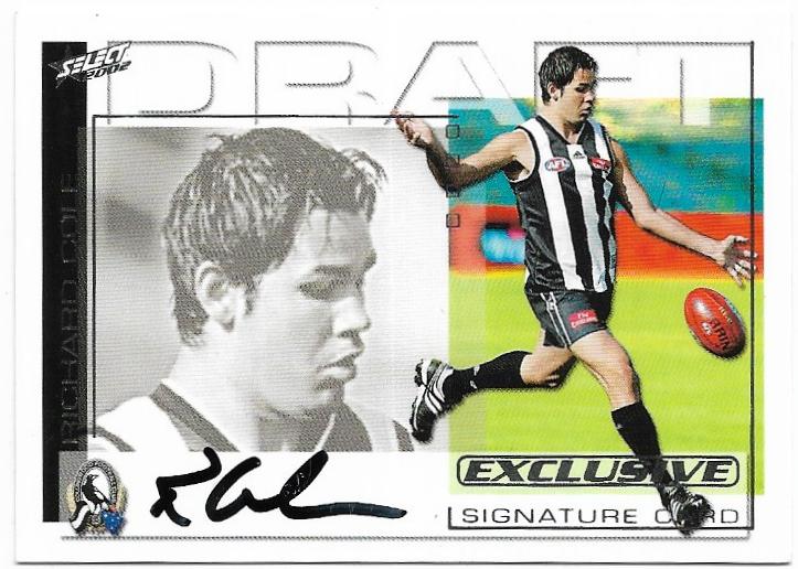 2002 Select Exclusive Draft Pick Signature (DS11) Richard Cole Collingwood