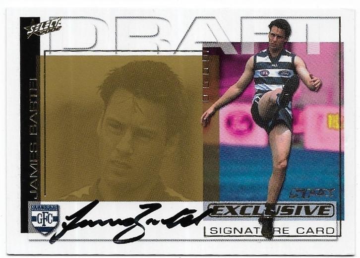 2002 Select SPX Draft Pick Signature (DS8) James Bartel Geelong