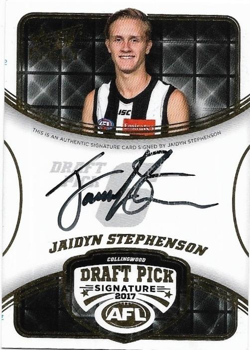 2018 Select Legacy Draft Pick Signature (DPS4) Jaidyn Stephenson Collingwood 062/180
