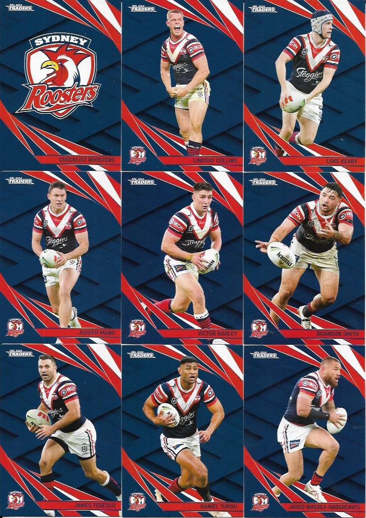 2024 Nrl Traders Titanium Base Set (9 Cards) – Roosters