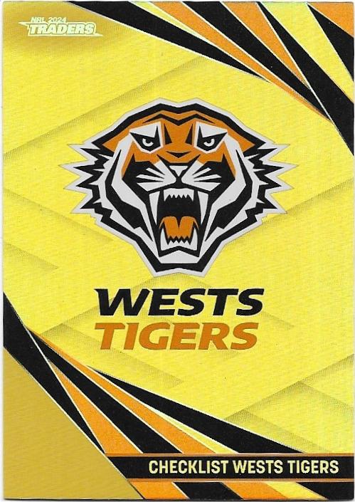 2024 NRL Traders Titanium Gold Special (GS145) Wests Tigers Checklist 05/82