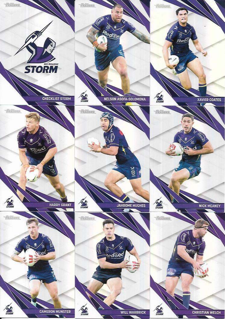 2024 Nrl Traders Titanium Pearl Parallel Set (9 Cards) – Storm