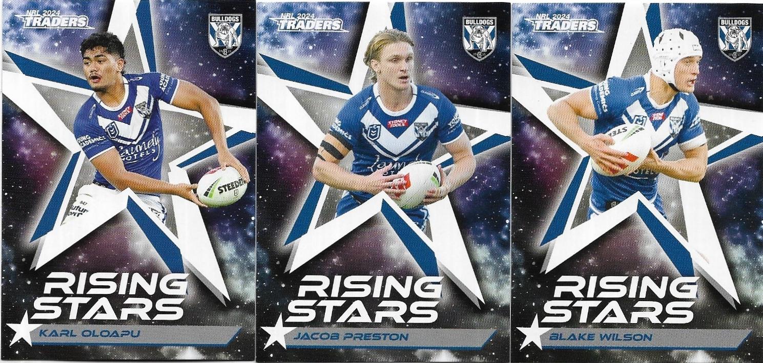 2024 Nrl Traders Titanium Rising Stars Team Set (3 Cards) – Bulldogs