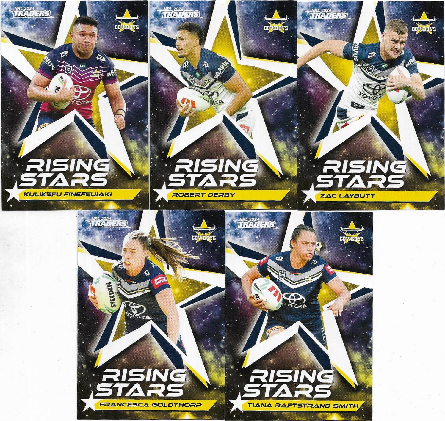 2024 Nrl Traders Titanium Rising Stars Team Set (5 Cards) – Cowboys