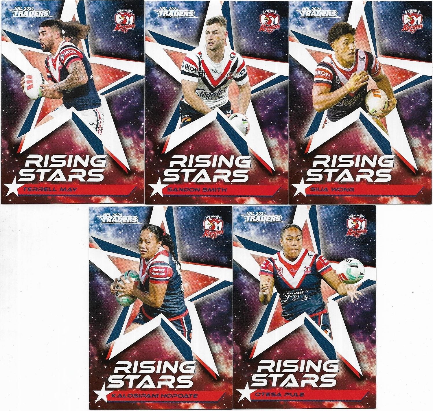 2024 Nrl Traders Titanium Rising Stars Team Set (5 Cards) – Roosters