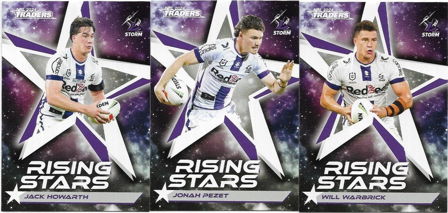 2024 Nrl Traders Titanium Rising Stars Team Set (3 Cards) – Storm