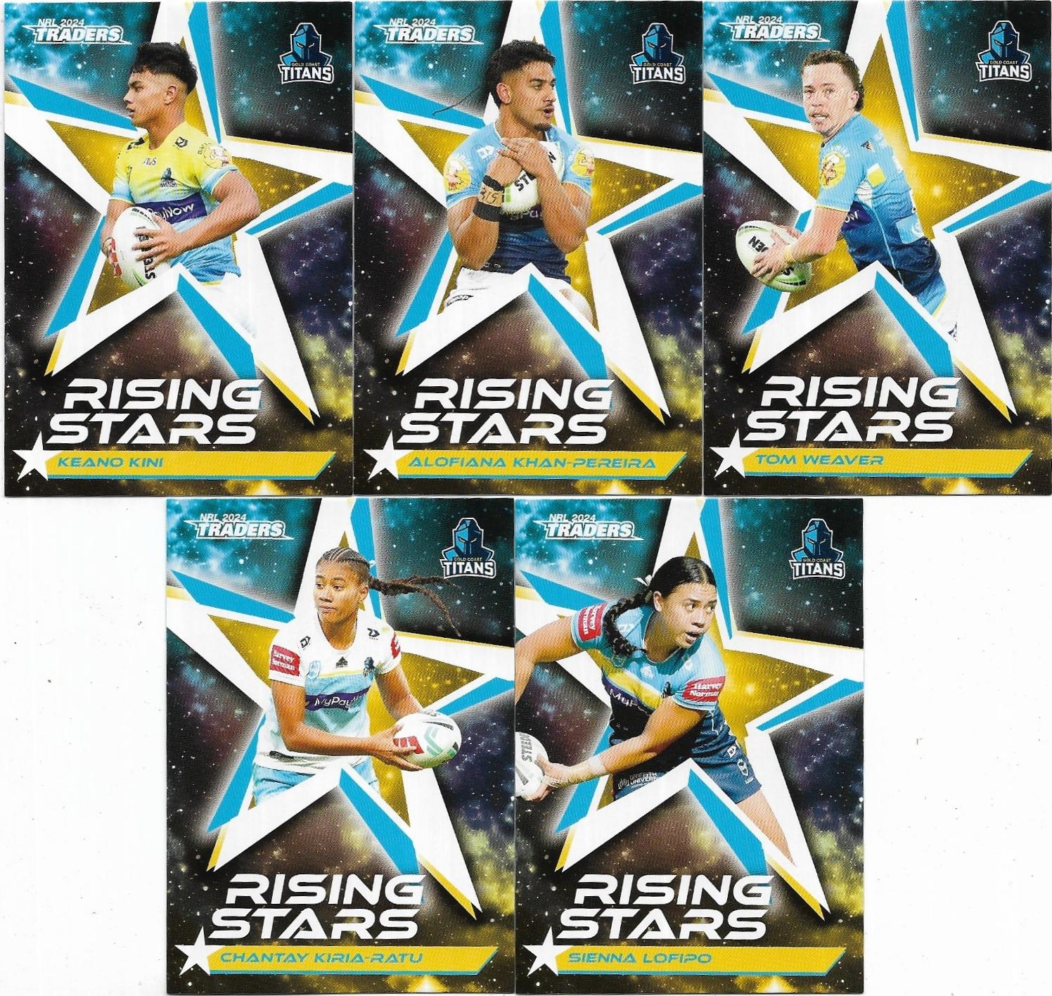 2024 Nrl Traders Titanium Rising Stars Team Set (5 Cards) – Titans