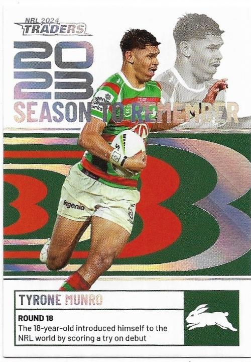 2024 NRL Traders Titanium Season To Remember (SR39) Tyrone Munro Rabbitohs