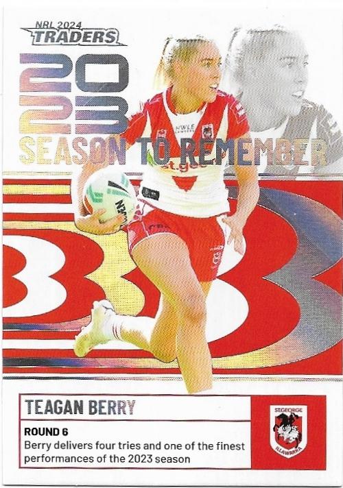 2024 NRL Traders Titanium Season To Remember (SR42) Teagan Berry Dragons