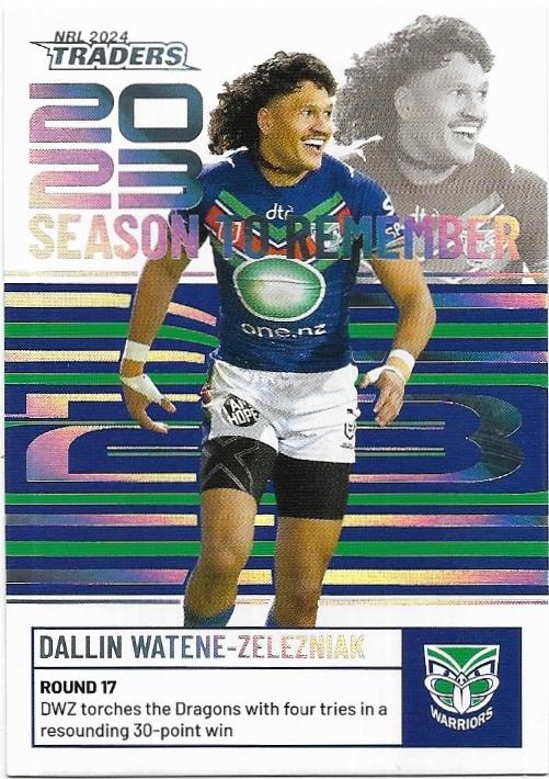 2024 NRL Traders Titanium Season To Remember (SR47) Dallin Watene-Zelezniak Warriors
