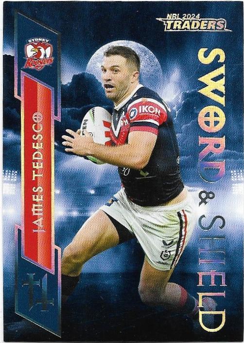 2024 NRL Traders Titanium Sword & Shield (SS29) James Tedesco Roosters