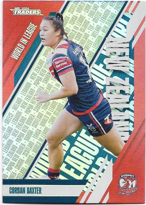 2024 NRL Traders Titanium World In League (WLP47) Corban Baxter Roosters