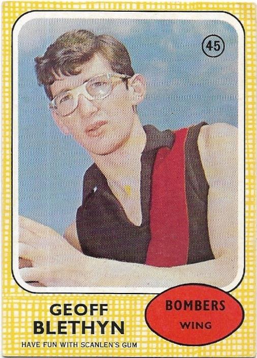 1970 Scanlens (45) Geoff Blethyn Essendon (Rookie Card) *