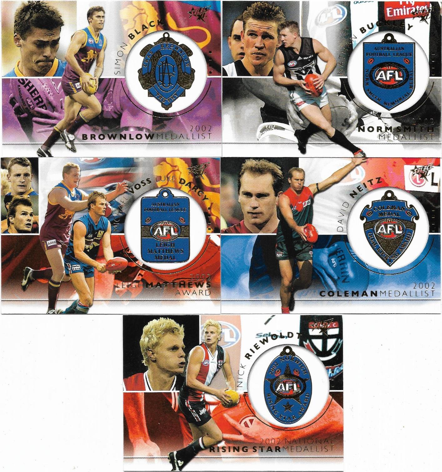 2003 Select XL Medal Card Set (5 Cards)