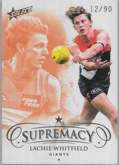 2021 Select Supremacy Parallel Gold (48) Lachie Whitfield Gws 12/90