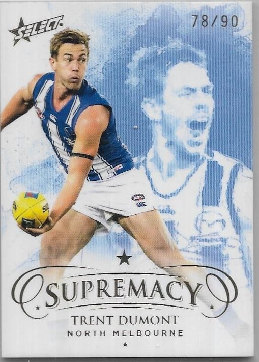 2021 Select Supremacy Parallel Gold (68) Trent DUMONT North Melbourne 78/90