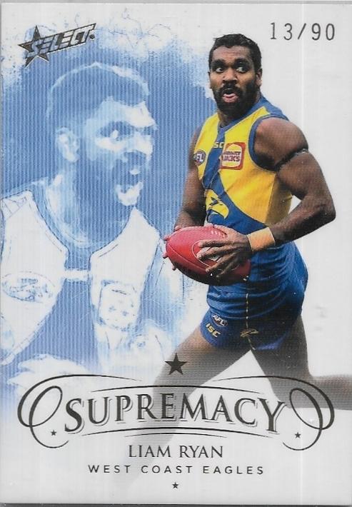 2021 Select Supremacy Parallel Gold (101) Liam Ryan West Coast 13/90