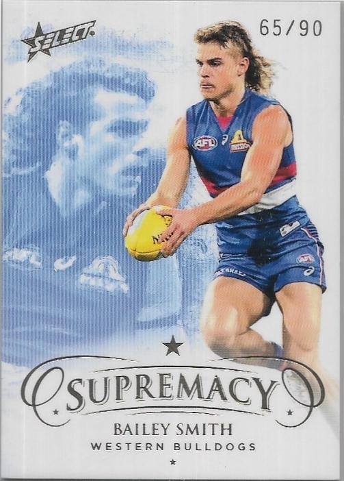 2021 Select Supremacy Parallel Gold (108) Bailey Smith Western Bulldogs 65/90