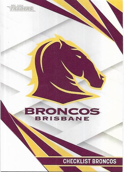 2024 NRL Traders Titanium Pearl Special (PS001) Broncos Checklist