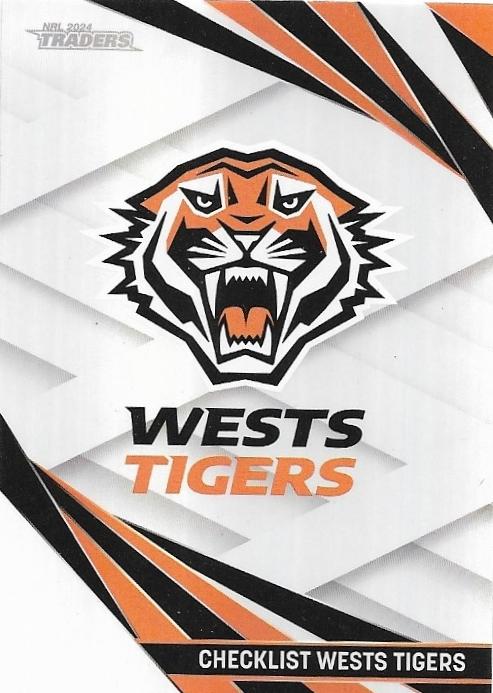 2024 NRL Traders Titanium Pearl Special (PS145) Wests Tigers Checklist